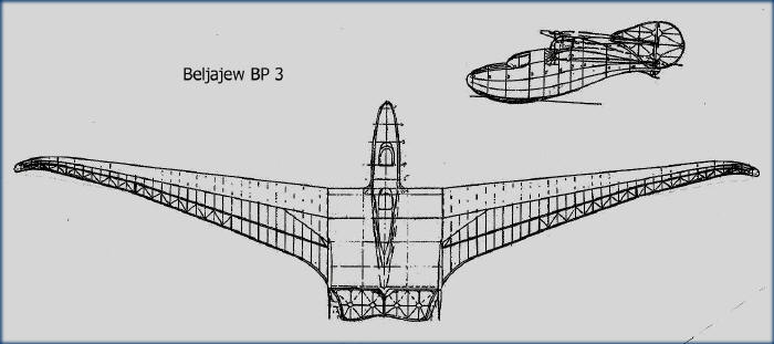 BELJAJEW BP3 Nurflügelsegler, UDSSR-1935