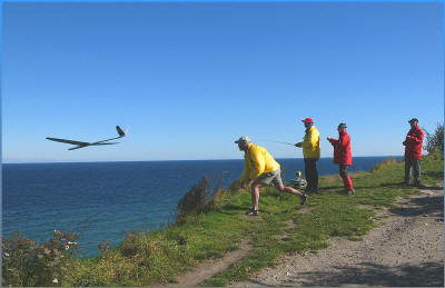 Bob BIngham from San Diego staarts for coast soaring near Kap Arcona